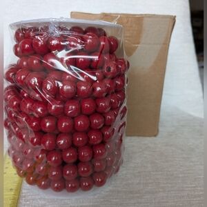 Festive Red Beaded Holiday Garland